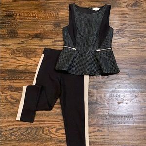 Tan Stripe Black Pant